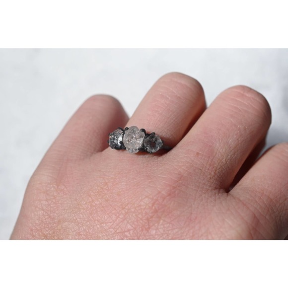 Alternative Engagement Ring Raw rustic Boho Promise Ring dainty unique s… - Picture 1 of 3